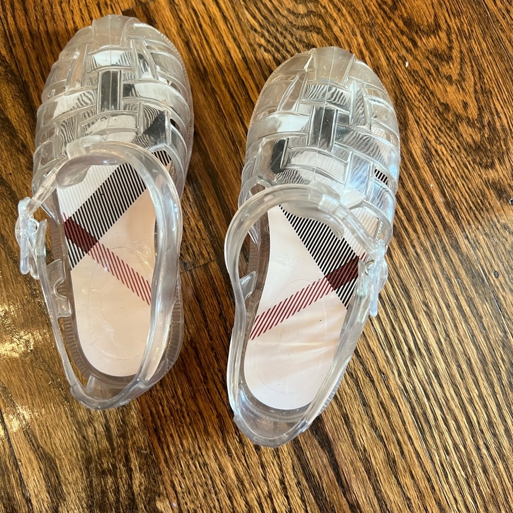 Burberry Clear Jelly Kids Water Shoes with Signature Check Insole